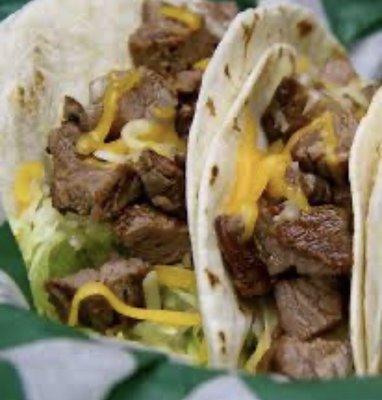 2 steak tacos