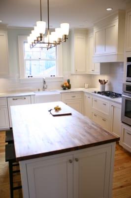 Ardsley Park custom kitchen with wood topped island