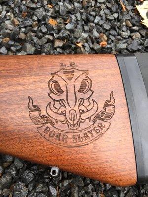 Gunstock laser etching