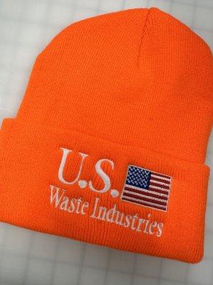 Embroidered beanies for the winter, keep your crew and customers warm and repped!