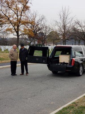 Herman Stephens and his gorgeous hearse at Arlington National Cemetery