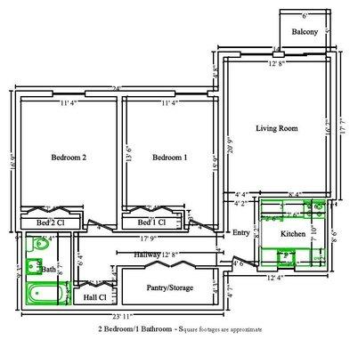 Introducing The Sound: Our 2 Bedroom/1 Bathroom Floor plan