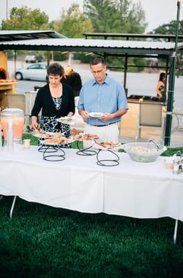 Catering at our rehearsal dinner, photo credit: Ken Kienow