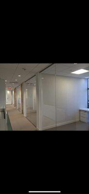 Glass wall partitions