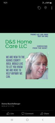 D&S Home Care LLC. 
Need clients.