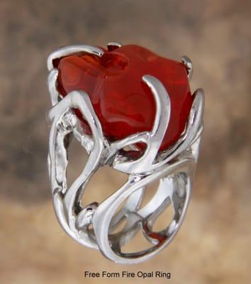 Fire opal ring