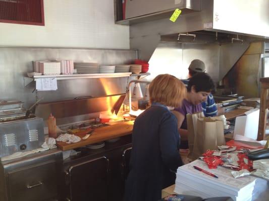 Front counter & part of small grill area.