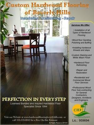 Refinishing wood floor at Westwood CA