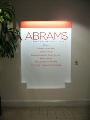 The elevator lobby at Abrams Books.