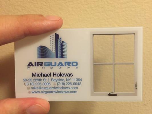 Clear plastic business cards from 1800businesscards.com