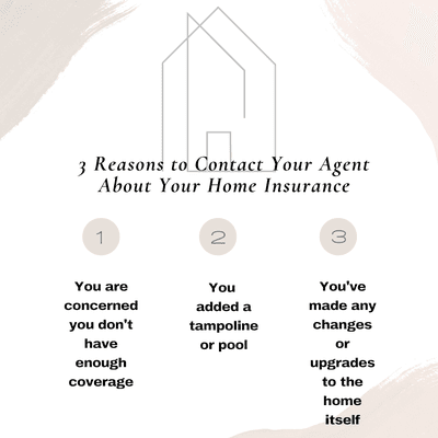 3 Reasons to contact your agent about your home insurance.