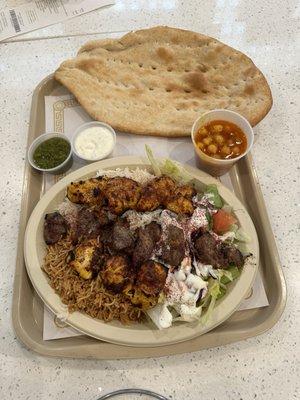 Lamb and Chicken Kabob Combo