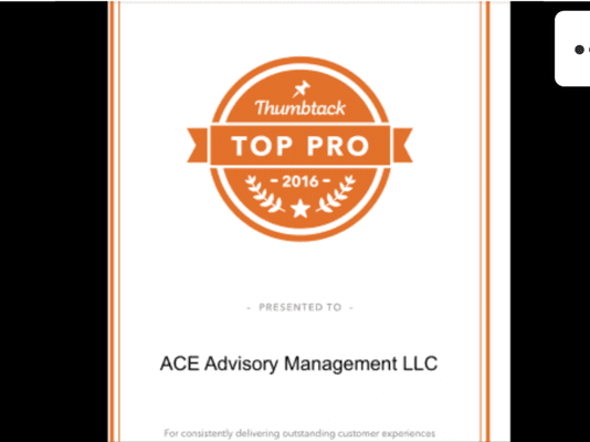 2016 THUMBTACK TOP PRO AWARD