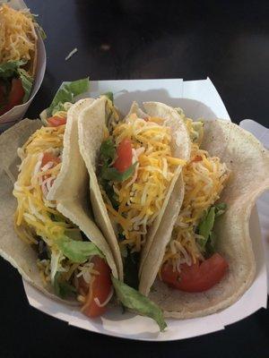 Tacos in hard and or soft shells. Who could ask for more.