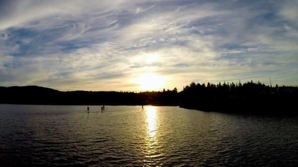 Sunset SUP tour on Sequim Bay