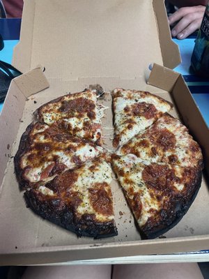 Cauliflower pepperoni pizza