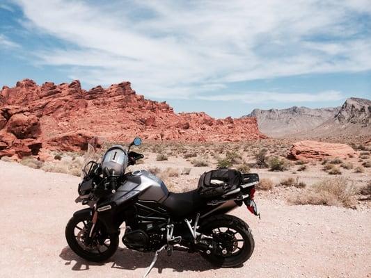 Valley of Fire on a triumph