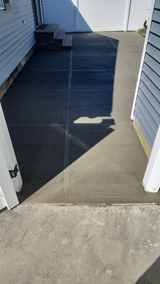 New concrete in the backyard patio