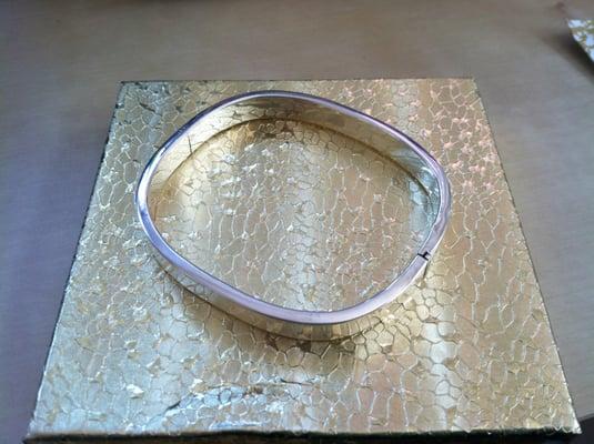 925 sterling silver rectangular bangle from Rich Dunn @LD Jewelry