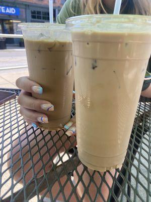 Two iced lattes!