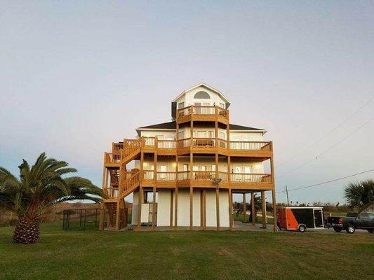 Gutters on a three story beach house.