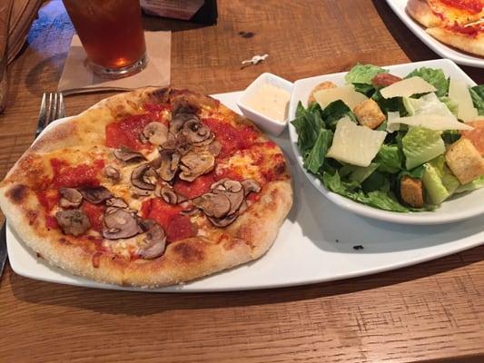 Lunch special.  Personal pizza & salad. $10