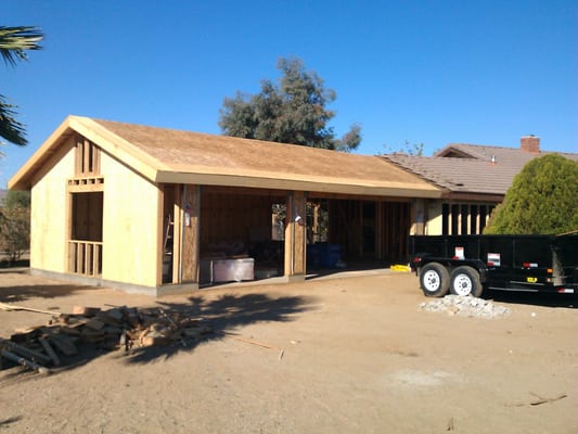 Garage addition and conversion.