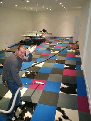 Custom FLOR carpet tile installation