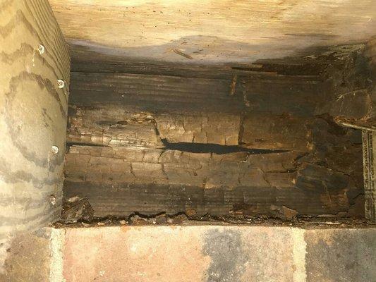 Rotten house band beam - we replaced it