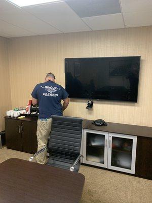 Video conferencing equipment install.