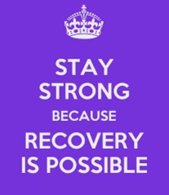 Stay calm because recovery is possible..Join the movement....