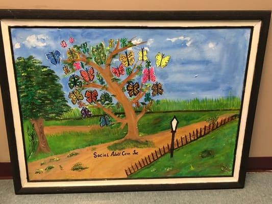 Jose, one of our members painted this great picture on canvas for us to hang at the center! His work is amazing!!