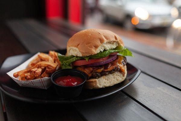 Bacon Cheddar Jack Burger with Fries