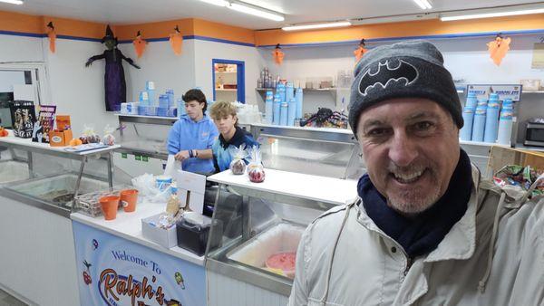 ROSARIO S. CASSATA AT RALPH'S FAMOUS ITALIAN ICES IN DIX HILLS, LONG ISLAND, NEW YORK.