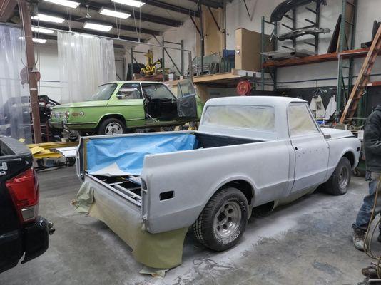 Chevrolet C10 getting a paintjob