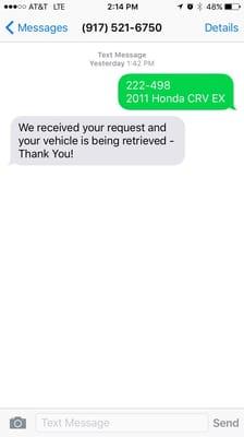 Texting ahead before arriving for pick up didn't work for me