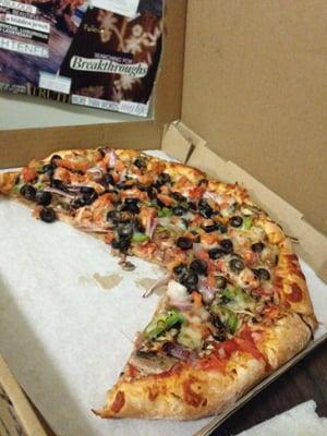 Their standard veggie pizza in all its glory