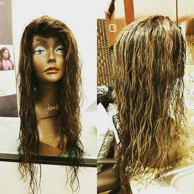 Our custom wig unit with highlights just added