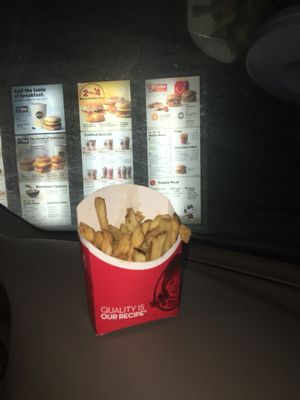 Fries tasted so bad like chemicals that we need up going to McDonald's to get decent fries SMH