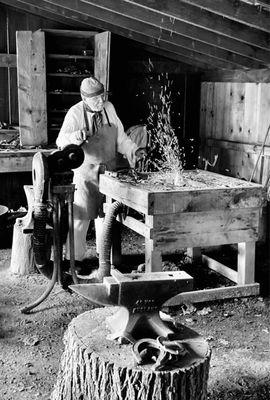 Colonial Pennsylvania Plantation -- blacksmithing demonstration