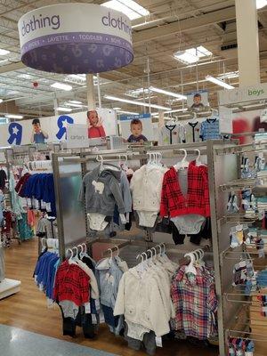 Babies' clothing section.