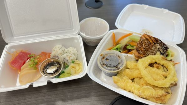 Payathai Bento w/ Sashimi (sub Grilled Salmon for Steak) $28