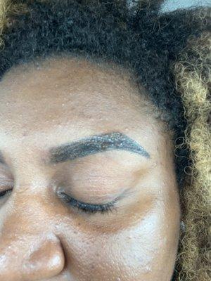 Immediately after ombré brow service