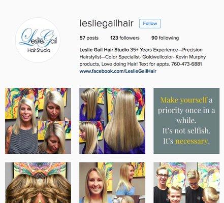 Follow Leslie on Instagram @lesliegailhair