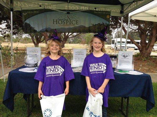 Tabling at the Alzheimer's walk.