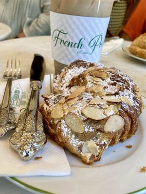 Mocha iced coffee and almond croissant $11