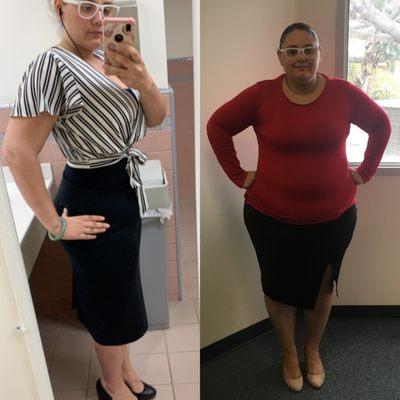 HCG results - 90lb down! Left is OCT 2019 right is Nov 2018! Bahar gives you the tools to make it happen.