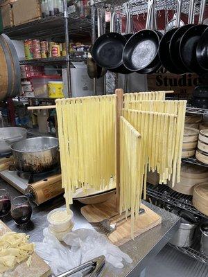 Making homemade linguine! So fun!