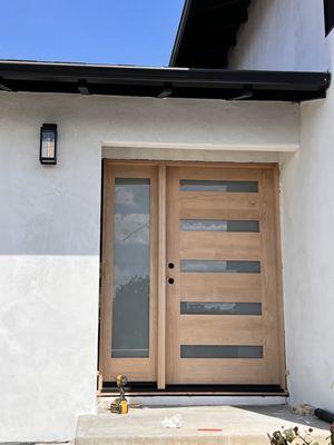 Modern Entry with Sidelite, Fir Obscure Glass