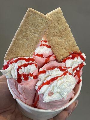 Strawberry Cheesecake Roll Ice Cream